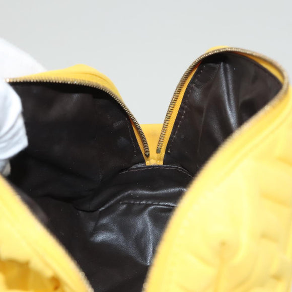 FENDI Pouch Nylon Yellow Gold Auth bs24840