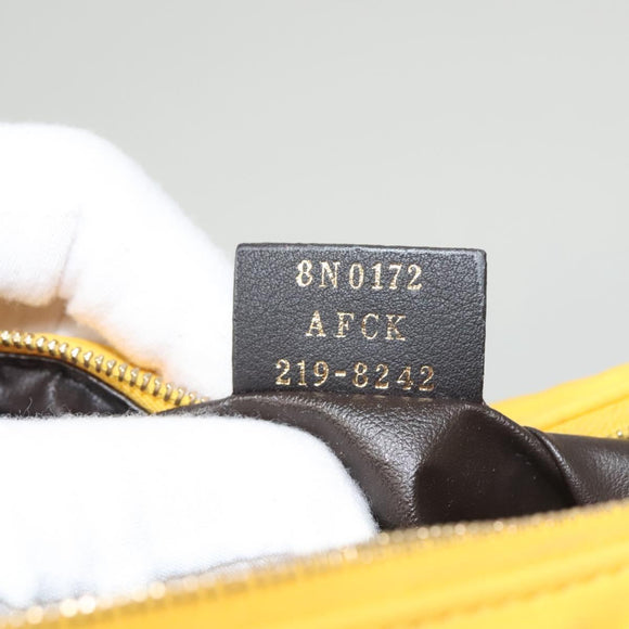 FENDI Pouch Nylon Yellow Gold Auth bs24840