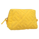 FENDI Pouch Nylon Yellow Gold Auth bs24840-1