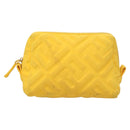FENDI Pouch Nylon Yellow Gold Auth bs24840-13