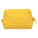 FENDI Pouch Nylon Yellow Gold Auth bs24840-2