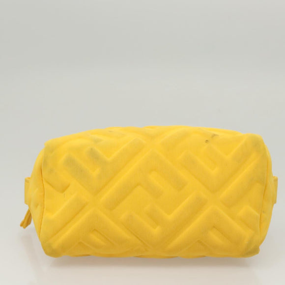 FENDI Pouch Nylon Yellow Gold Auth bs24840