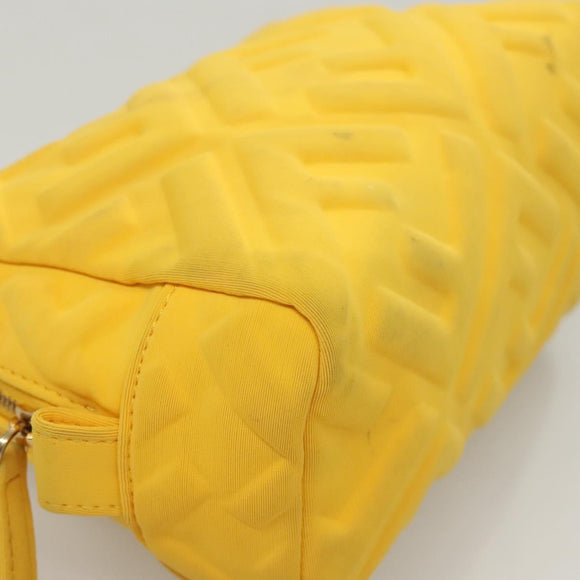 FENDI Pouch Nylon Yellow Gold Auth bs24840