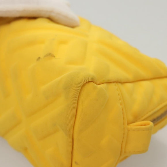 FENDI Pouch Nylon Yellow Gold Auth bs24840