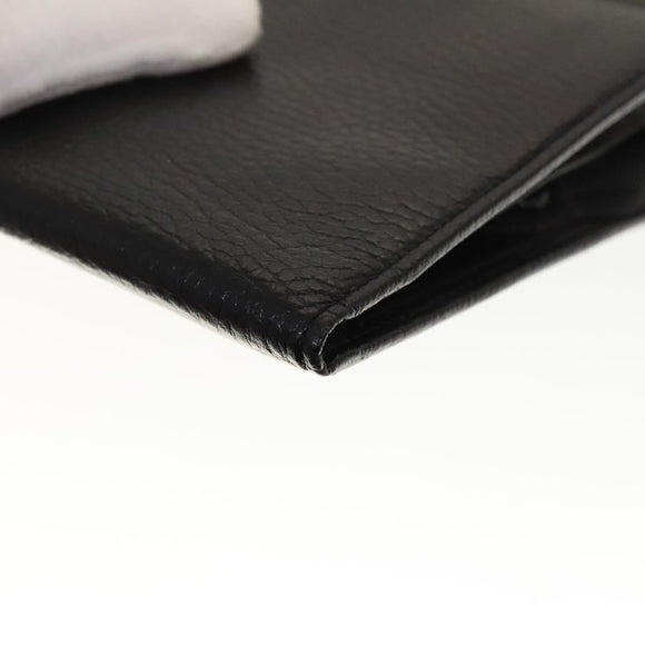 VERSACE Wallet Leather 2 Set Black Brown Auth bs24841