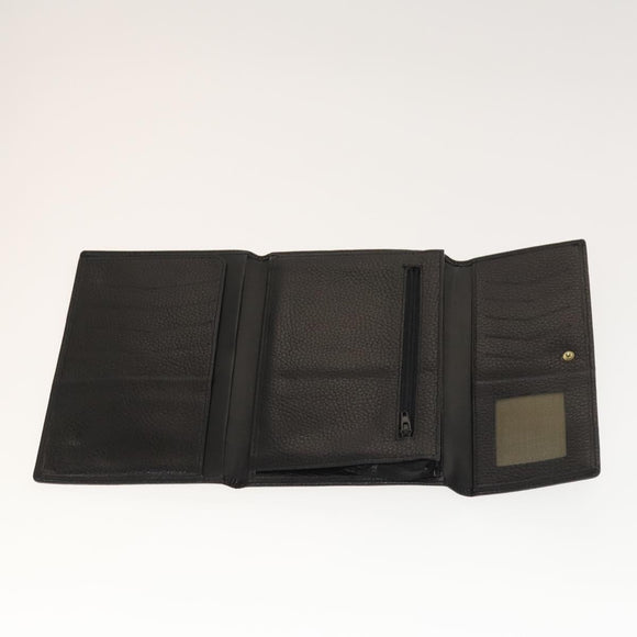 VERSACE Wallet Leather 2 Set Black Brown Auth bs24841