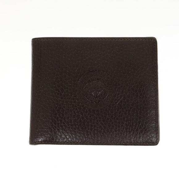 VERSACE Wallet Leather 2 Set Black Brown Auth bs24841