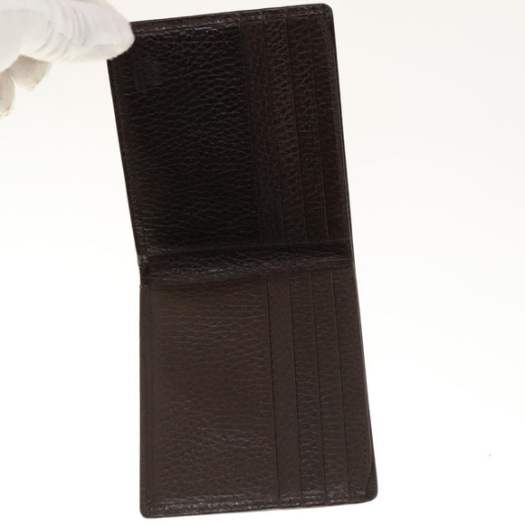 VERSACE Wallet Leather 2 Set Black Brown Auth bs24841