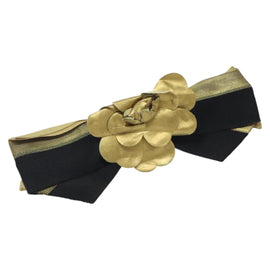 CHANEL Valletta Nylon Gold CC Auth bs24847