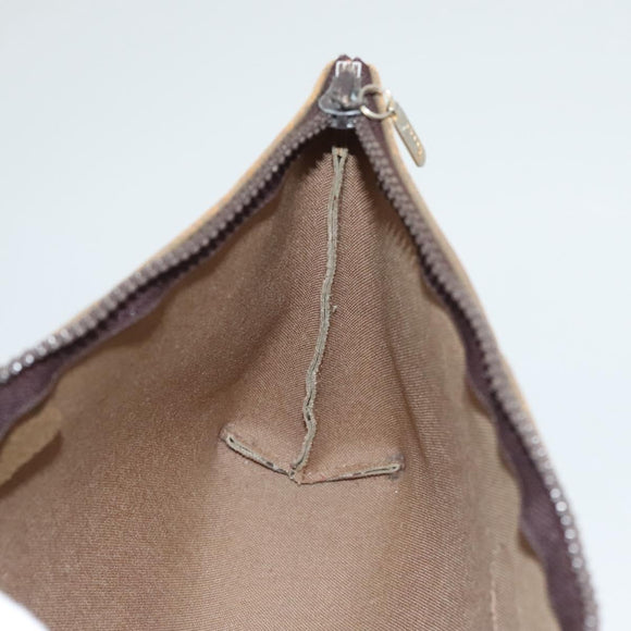 GUCCI GG Plus Supreme Clutch Bag PVC Leather Beige Gold Auth bs24854