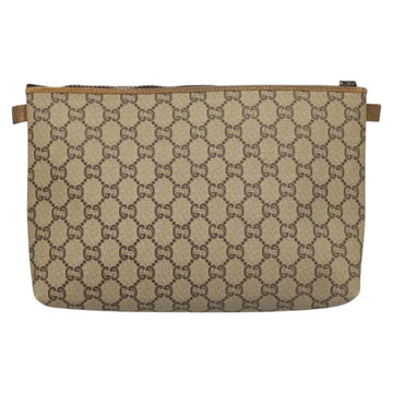 GUCCI GG Plus Supreme Clutch Bag PVC Leather Beige Gold Auth bs24854 - 0