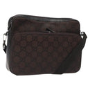 GUCCI GG Canvas Shoulder Bag Brown Silver 001 3294 Auth bs24855-1