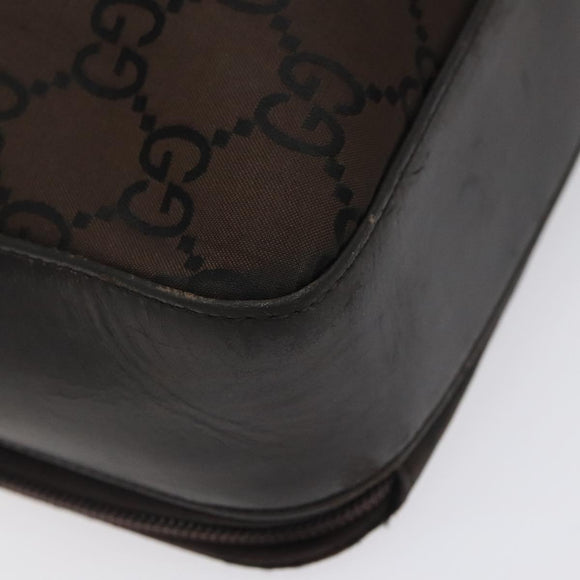 GUCCI GG Canvas Shoulder Bag Brown Silver 001 3294 Auth bs24855