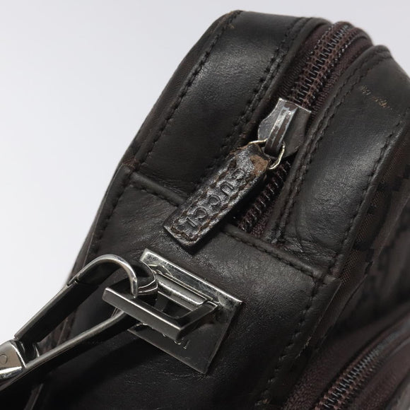 GUCCI GG Canvas Shoulder Bag Brown Silver 001 3294 Auth bs24855