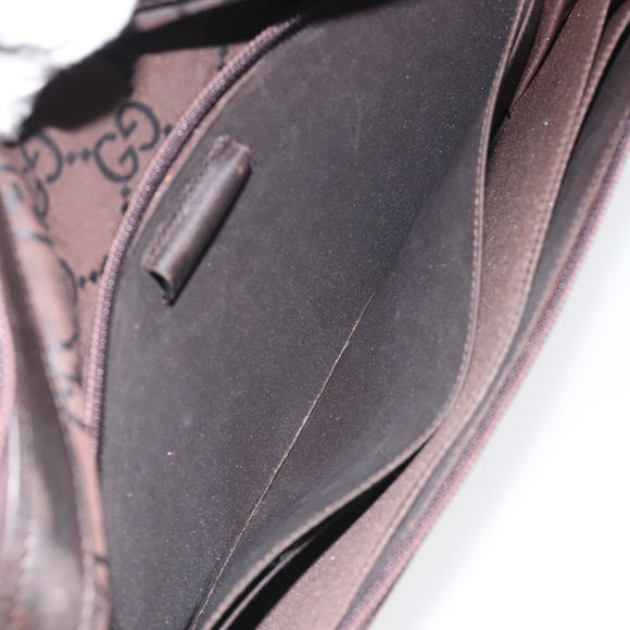 GUCCI GG Canvas Shoulder Bag Brown Silver 001 3294 Auth bs24855