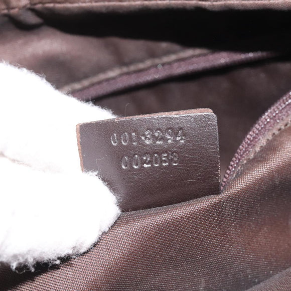 GUCCI GG Canvas Shoulder Bag Brown Silver 001 3294 Auth bs24855