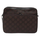 GUCCI GG Canvas Shoulder Bag Brown Silver 001 3294 Auth bs24855-13