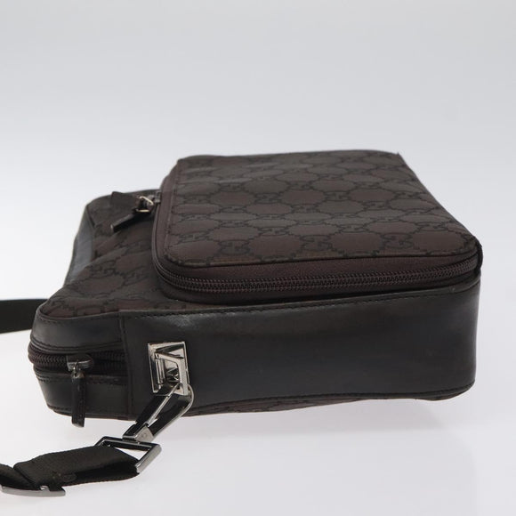 GUCCI GG Canvas Shoulder Bag Brown Silver 001 3294 Auth bs24855