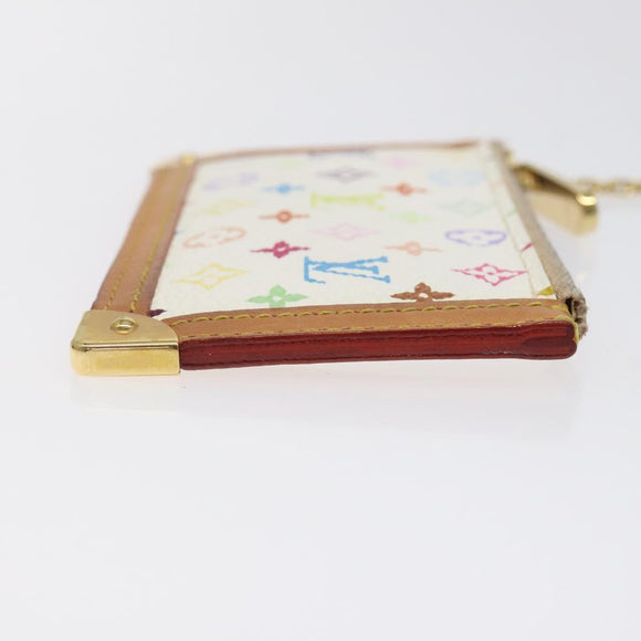LOUIS VUITTON Monogram Multicolor Pochette Cles Purse White M92655 Auth bs24864
