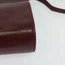 CARTIER Must Line Shoulder Bag Leather Bordeaux Gold Auth bs24866-14