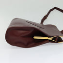 CARTIER Must Line Shoulder Bag Leather Bordeaux Gold Auth bs24866-4