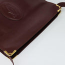 CARTIER Must Line Shoulder Bag Leather Bordeaux Gold Auth bs24866-6