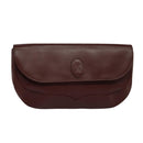 CARTIER Clutch Bag Leather Bordeaux Gold Auth bs24868-1