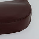 CARTIER Clutch Bag Leather Bordeaux Gold Auth bs24868-11