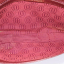 CARTIER Clutch Tas Leer Bordeaux Goud Auth bs24868-10