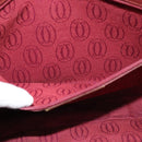 CARTIER Clutch Bag Leather Bordeaux Gold Auth bs24868-17