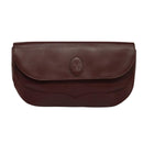 CARTIER Clutch Bag Leather Bordeaux Gold Auth bs24868-2