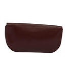 CARTIER Clutch Bag Leather Bordeaux Gold Auth bs24868-3