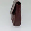 CARTIER Clutch Bag Leather Bordeaux Gold Auth bs24868-5