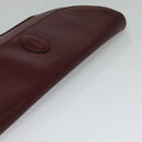 CARTIER Clutch Bag Leather Bordeaux Gold Auth bs24868-6