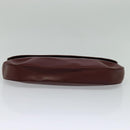 CARTIER Clutch Bag Leather Bordeaux Gold Auth bs24868-7