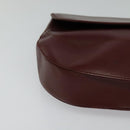 CARTIER Clutch Bag Leather Bordeaux Gold Auth bs24868-8