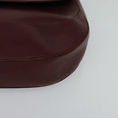 CARTIER Clutch Bag Leather Bordeaux Gold Auth bs24868-9