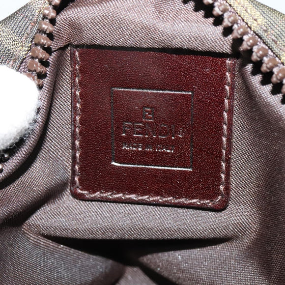 FENDI Zucca Canvas Shoulder Bag Black Brown Auth bs24898