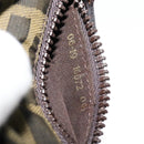 FENDI Zucca Canvas Shoulder Bag Black Brown Auth bs24898-12