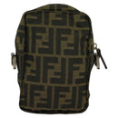 FENDI Zucca Canvas Shoulder Bag Black Brown Auth bs24898-2