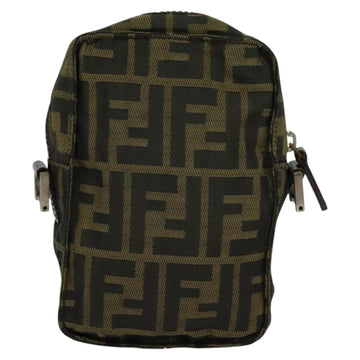 FENDI Zucca Canvas Shoulder Bag Black Brown Auth bs24898 - 0