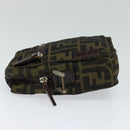 FENDI Zucca Canvas Shoulder Bag Black Brown Auth bs24898-3