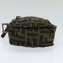 FENDI Zucca Canvas Shoulder Bag Black Brown Auth bs24898-6