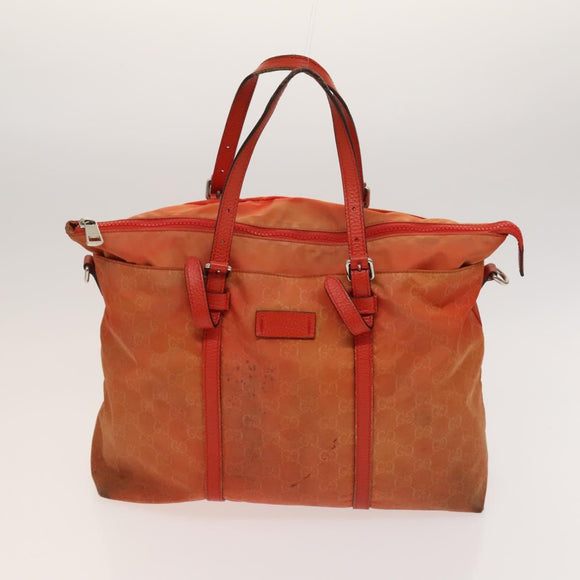 GUCCI GG Canvas Guccissima Shoulder Bag Nylon 2Set Orange Beige Auth bs24901