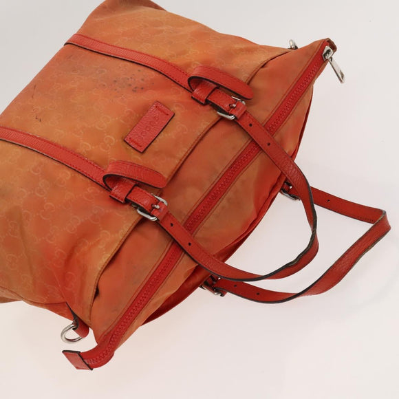GUCCI GG Canvas Guccissima Shoulder Bag Nylon 2Set Orange Beige Auth bs24901