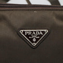 PRADA Hand Bag Nylon Khaki Silver Auth bs24908-18
