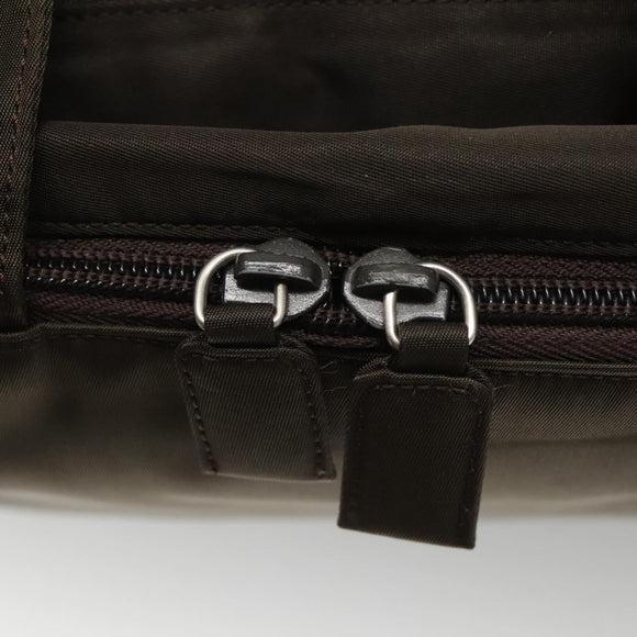 PRADA Hand Bag Nylon Khaki Silver Auth bs24908