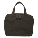 PRADA Hand Bag Nylon Khaki Silver Auth bs24908-2