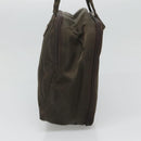PRADA Hand Bag Nylon Khaki Silver Auth bs24908-4