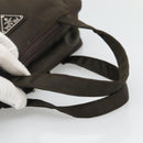 PRADA Hand Bag Nylon Khaki Silver Auth bs24908-7